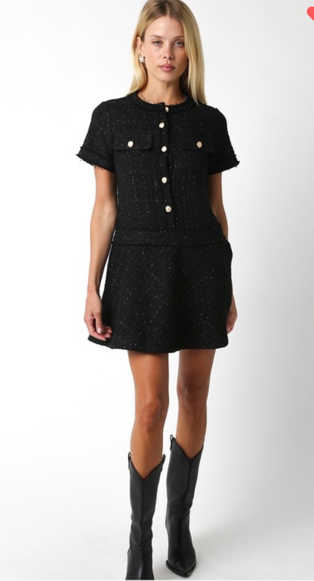 Black boucle dress