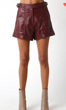 Load image into Gallery viewer, Burgundy leather shorts
