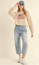 Load image into Gallery viewer, Beige flag knit sweater
