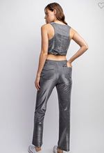 Load image into Gallery viewer, Silver metallic knit pants
