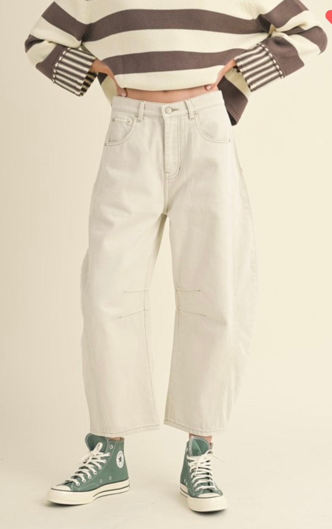 Ivory barrel jeans