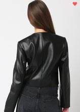 Load image into Gallery viewer, Cropped faux leather jacket

