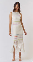 Load image into Gallery viewer, Ivory fringe hem maxi dress
