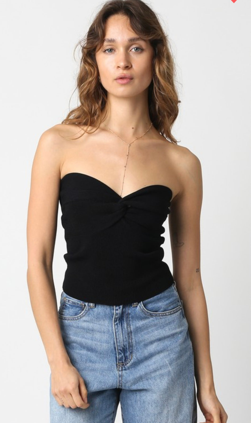 Black knit tube top