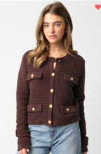 Load image into Gallery viewer, Gold button cardigan
