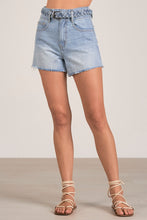 Load image into Gallery viewer, Denim shorts with braided belt
