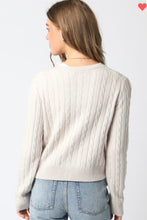 Load image into Gallery viewer, Ecru cable knit cardigan
