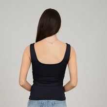 Load image into Gallery viewer, Black U neck tank top
