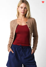 Load image into Gallery viewer, Taupe cable knit cardigan
