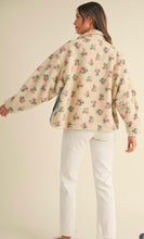 Load image into Gallery viewer, Floral shearling and denim combo jacket
