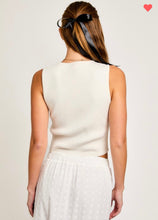 Load image into Gallery viewer, Ivory bow detail sleeveless top
