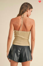 Load image into Gallery viewer, Beige lurex twist front top
