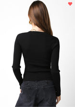 Load image into Gallery viewer, Black ribbed cardigan
