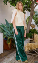 Load image into Gallery viewer, Green satin track pants

