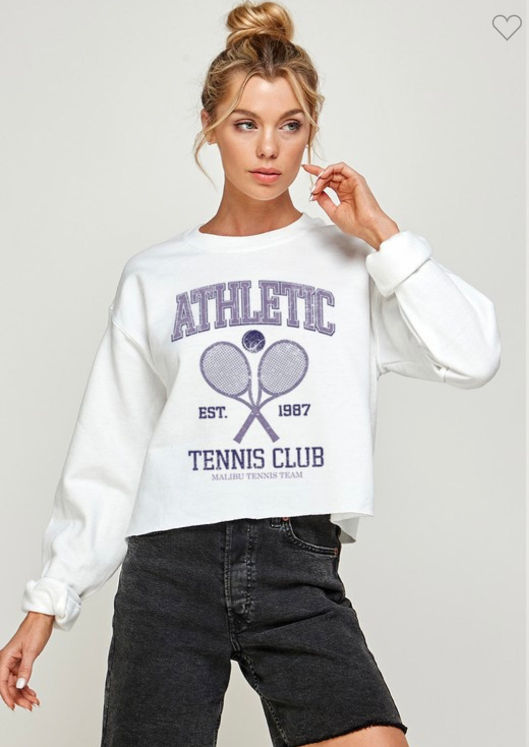 Athletic tennis club sweatshirt