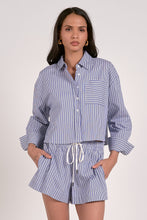 Load image into Gallery viewer, Blue stripe short set
