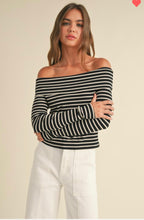 Load image into Gallery viewer, Striped off the shoulder top
