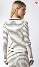 Load image into Gallery viewer, Ivory striped collar top
