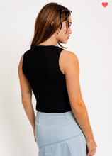 Load image into Gallery viewer, Black bow detail sleeveless top
