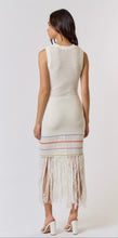 Load image into Gallery viewer, Ivory fringe hem maxi dress
