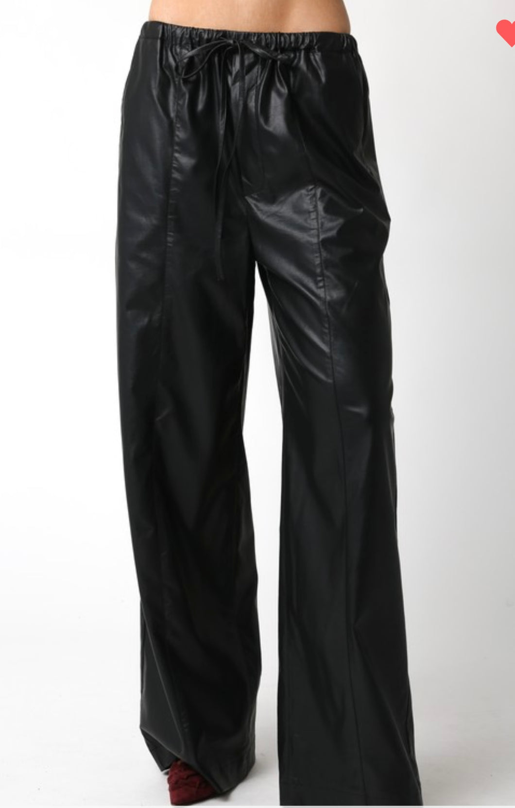 Faux leather wide leg pants