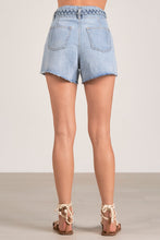 Load image into Gallery viewer, Denim shorts with braided belt
