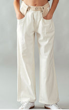 Load image into Gallery viewer, Cream contrasting waistband pants
