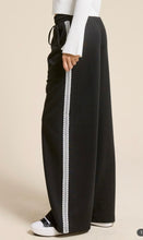 Load image into Gallery viewer, Lace trim track pants
