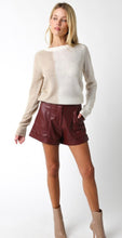 Load image into Gallery viewer, Burgundy leather shorts
