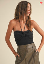 Load image into Gallery viewer, Black lurex twist front top
