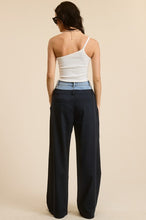 Load image into Gallery viewer, Navy trouser with denim waistband
