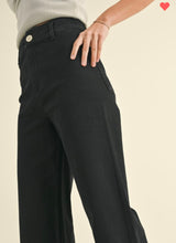 Load image into Gallery viewer, Black wide leg denim pants
